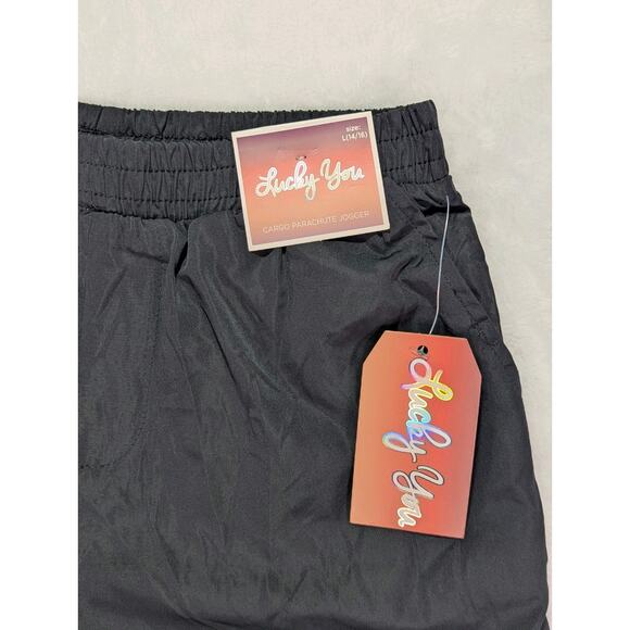 Girls Cargo Parachute Joggers Black Size L (14/16) by Lucky You NWT - Picture 2 of 12
